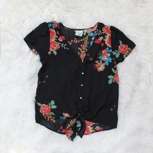 Vintage Floral V Neck